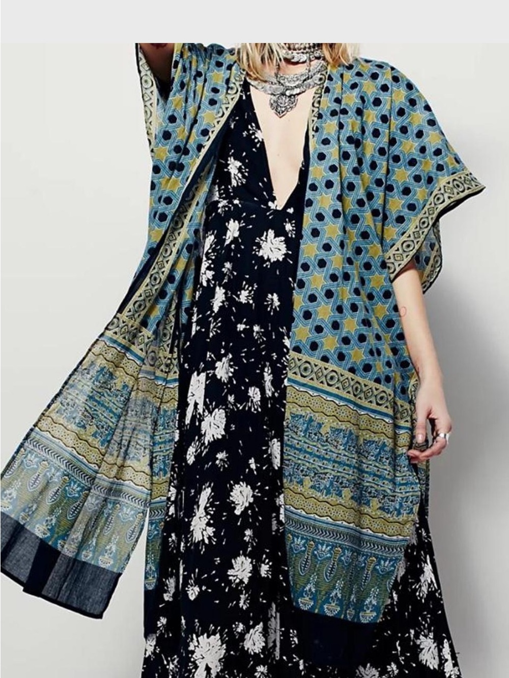 Free People Boho Printed Kimono / Duster – One Size
